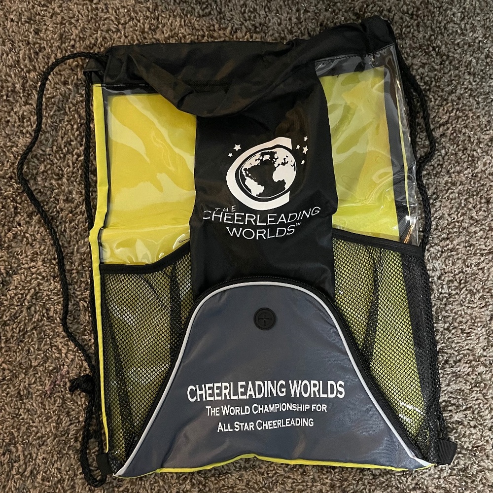 Cheerleading Worlds drawstring cinch backpack